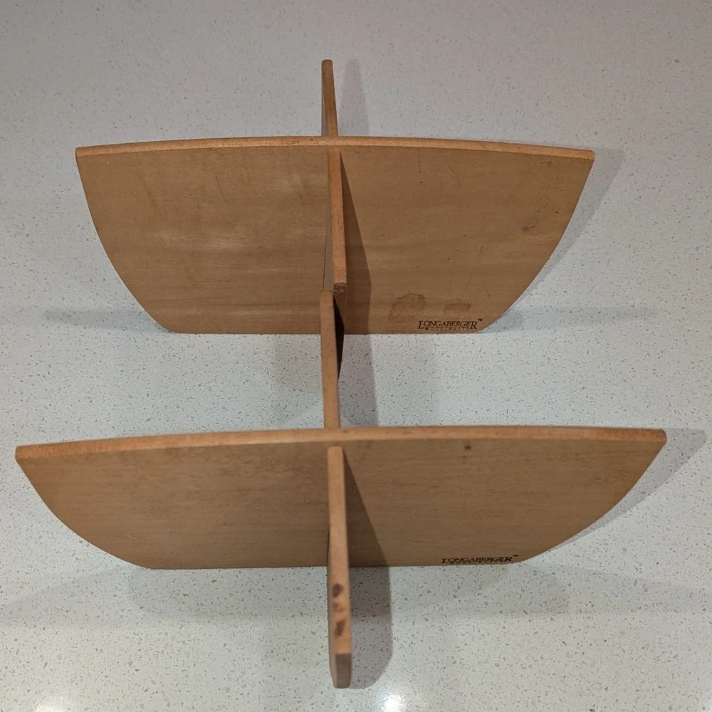 Longaberger Woodcrafts Basket Dividers Natural Wood Interlocking Set of 2
